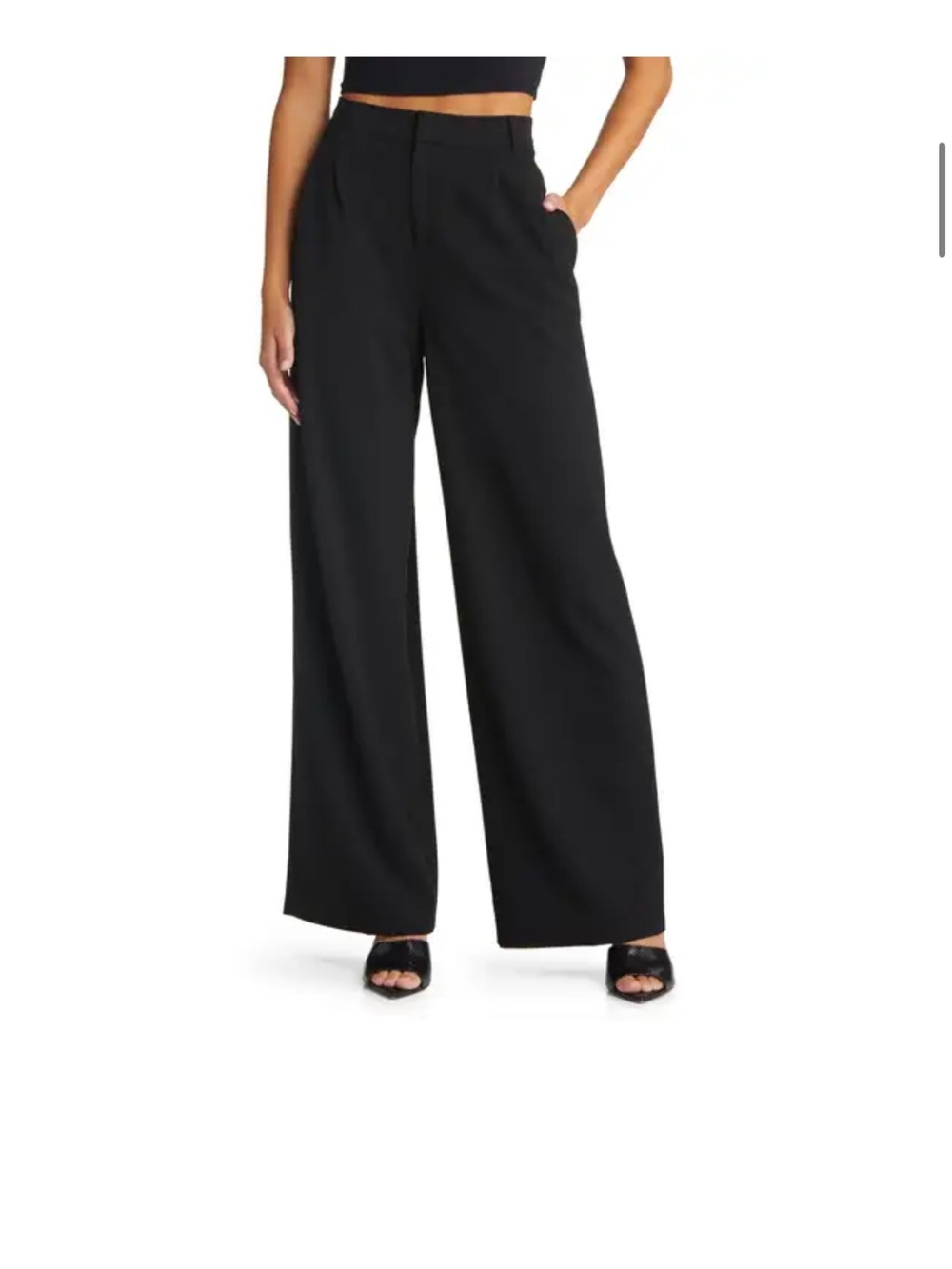 Women's High-Rise Wide-Leg Trousers — Black